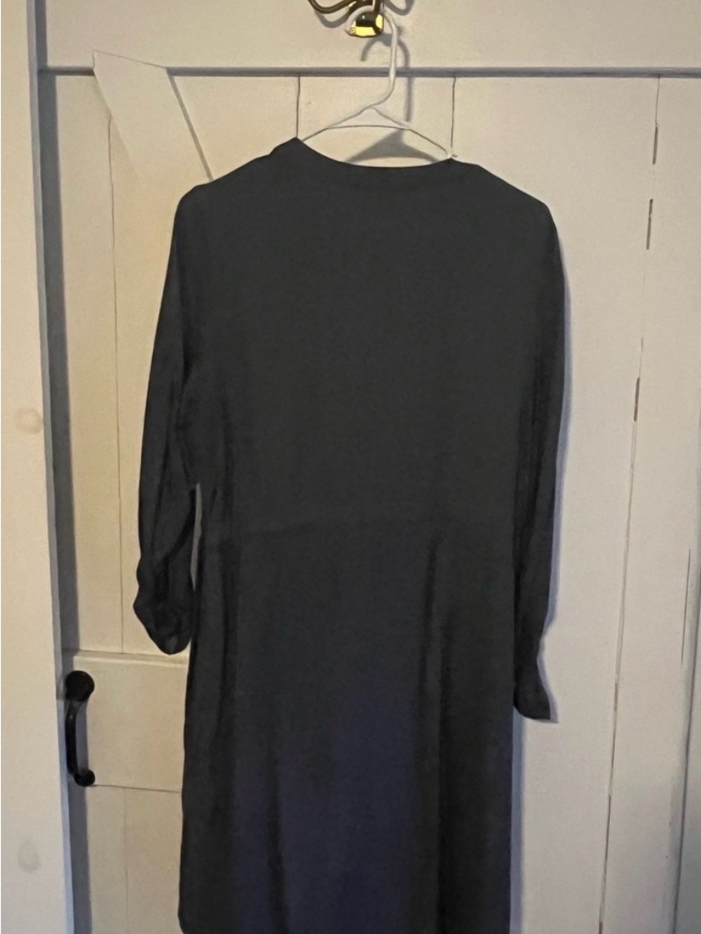 Dark Gray Button-Front Drawstring Dress - Picture 8 of 8